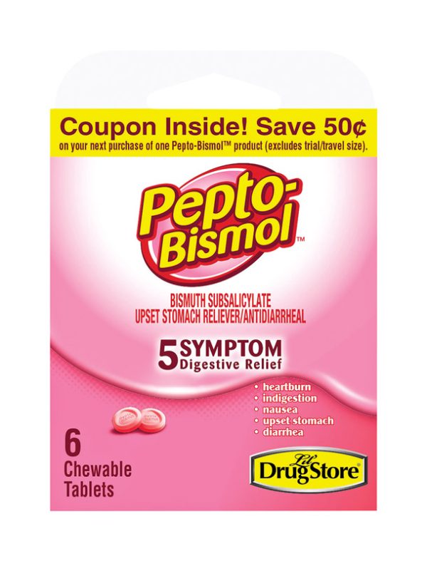 Pepto Bismol Lil Drugstore Upset Stomach Reliever 6 ct