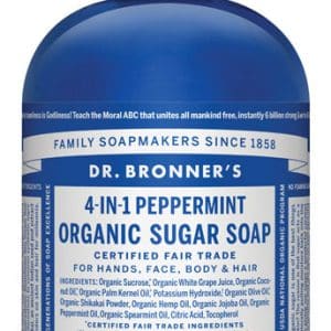 Dr. Bronner's Organic Peppermint Scent Sugar Scrub 12 oz