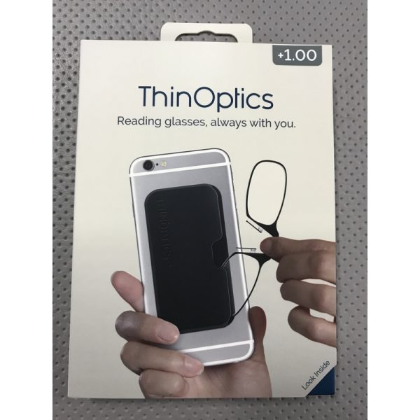 ThinOptics Always With You Black Reading Glasses w/Pod Case +1.00