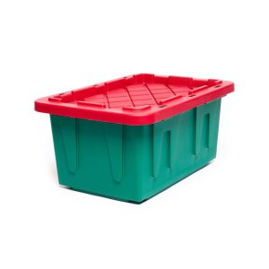 Homz 15 gal Green/Red Storage Container 12.25 in. H X 26 in. W X 17.75 in. D