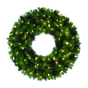 Celebrations Platinum 36 in. D LED Prelit Warm White Mixed Pine Christmas Wreath