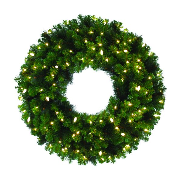 Celebrations Platinum 36 in. D LED Prelit Warm White Mixed Pine Christmas Wreath
