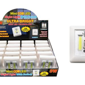 Diamond Visions Manual Battery Powered Mini COB LED Night Light w/Switch