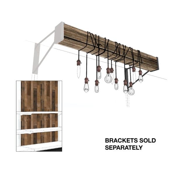 Retail First Inc 10 in. H X 36 in. W X 6 in. L Assorted Light Beam Overhang Kit Display Wood