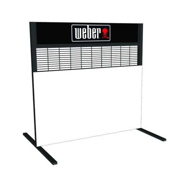 Retail First Inc 64 in. H X 39 in. W X 5 in. L Black Grill Divider Display Shelf Metal