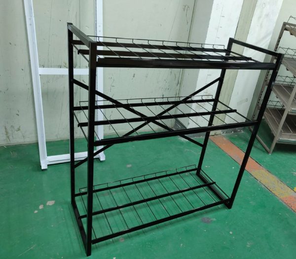 Ebsco 51 in. H X 19 in. W X 47.5 in. L Black Bridge Display Rack Metal