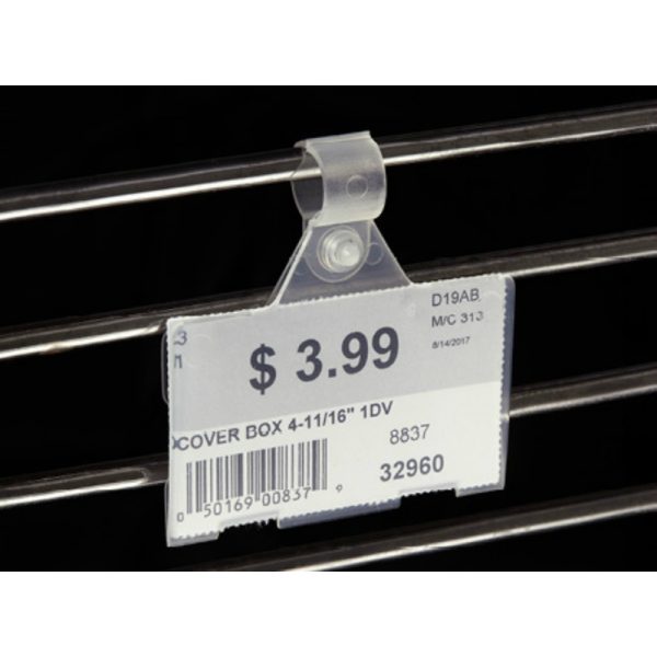 Kinter 1/1/4 in. H X 2 in. W Clear Self-piercing POP Ticket Holder Polypropylene