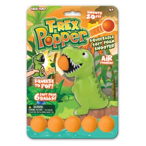 Hog Wild T-Rex Popper Toy Foam Green/Orange 7 pc