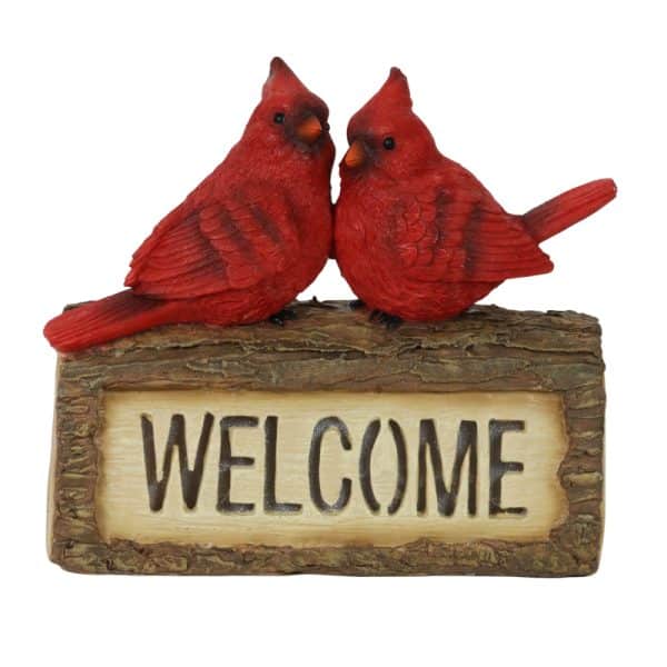 Exhart Resin Multi-color 7.5 in. Welcome Cardinal Garden Statue
