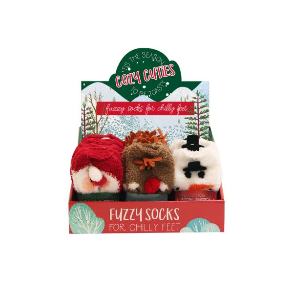 Cozy Cuties Winter/Christmas Fuzzy Socks Polyster 1 pk