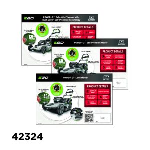 11 in. H X 14 in. W Mower POP Card Set Acrylic