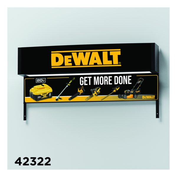Retail First Inc 49 in. H X 12 in. W X 2 in. L Multicolored DeWalt Header Kit Acrylic