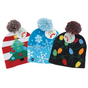 Lotsa Lites Christmas Knitted Hat Acrylic 1 pk