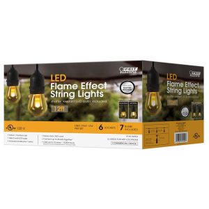 Feit Electric LED Flame Bulb String Lights Amber 6 lights