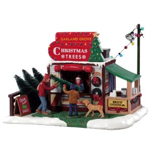 Lemax Multicolored Garland Grove Tree Lot Christmas Village