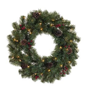 Celebrations 24 in. D Incandescent Prelit Warm White Christmas Wreath