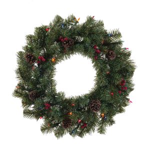 Celebrations 24 in. D Incandescent Prelit Multicolored Christmas Wreath