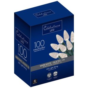 Celebrations LED C6 Clear/Warm White 100 ct String Christmas Lights 24.75 ft.