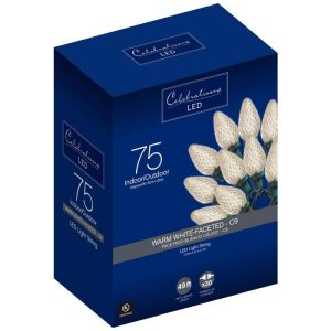 Celebrations LED C9 Clear/Warm White 75 ct String Christmas Lights 49 ft.