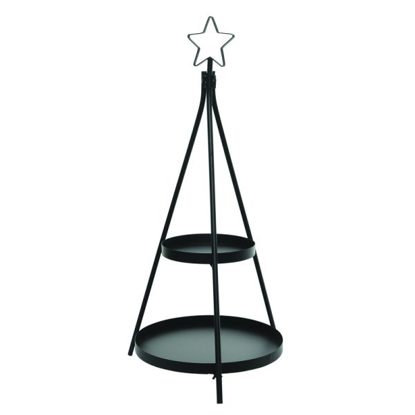 Decoris Black 2 Layer Rack Christmas Decor