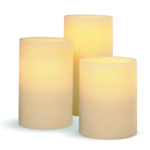 Matchless Darice Ivory Vanilla Honey Scent Pillar Flameless Flickering Candle