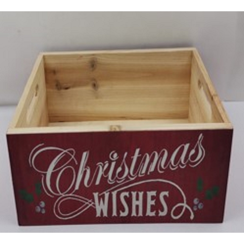 Open Road Brands Red Wood Crate Indoor Christmas Decor - PaintPlace New ...