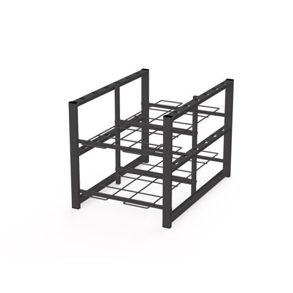WM Display Group 28.25 in. H X 28.22 in. W X 45 in. L Black Hybrid Umbrella and Base Display Rack Me