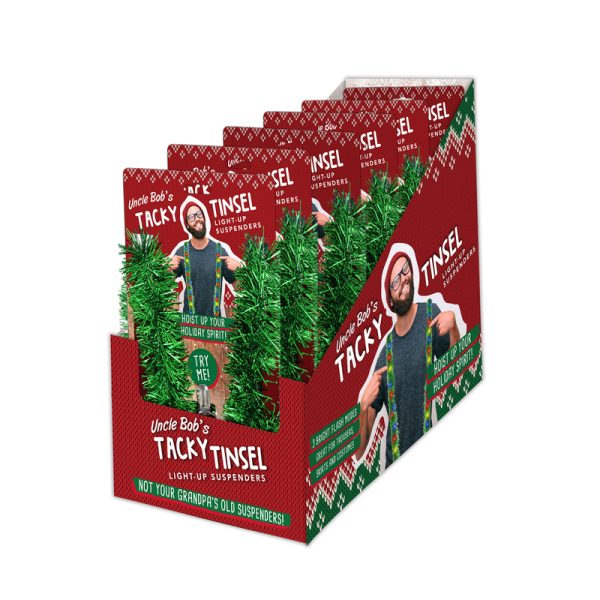 Uncle Bob's Christmas Light Up Garland Suspenders 1 pk