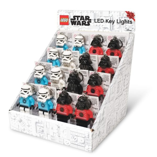 Lego Star Wars Ugly Sweater Plastic Black/White Loop Keychain w/LED Light
