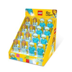 Lego Iconic Nurse & Surgeon 2 in. D Plastic Blue/Yellow Loop Keychain w/LED Light