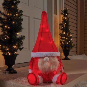 Celebrations LED Red 24 in. Gnome Yard Decor