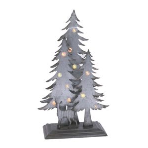 Gerson Gray 3-D Forest Scene Indoor Christmas Decor
