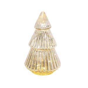 Gerson Gold Hand Blown Mercury Glass Tree Light Indoor Christmas Decor 10.75 in.