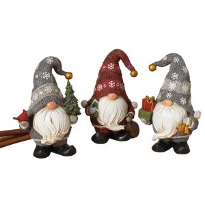 Gerson Assorted Holiday Gnome Indoor Christmas Decor