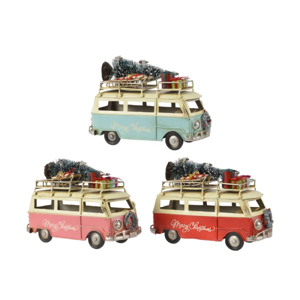 Decoris Assorted Iron Van with Gifts and Tree Indoor Christmas Decor