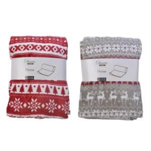 Decoris Plaid Blanket Indoor Christmas Decor 1 in.