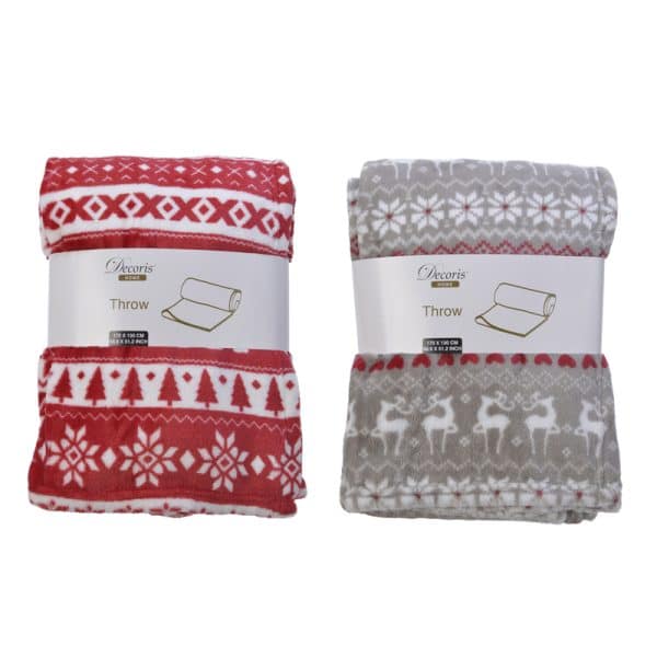 Decoris Plaid Blanket Indoor Christmas Decor 1 in.
