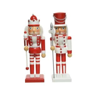 Decoris Red/White Nutcracker Table Decor 10 in.