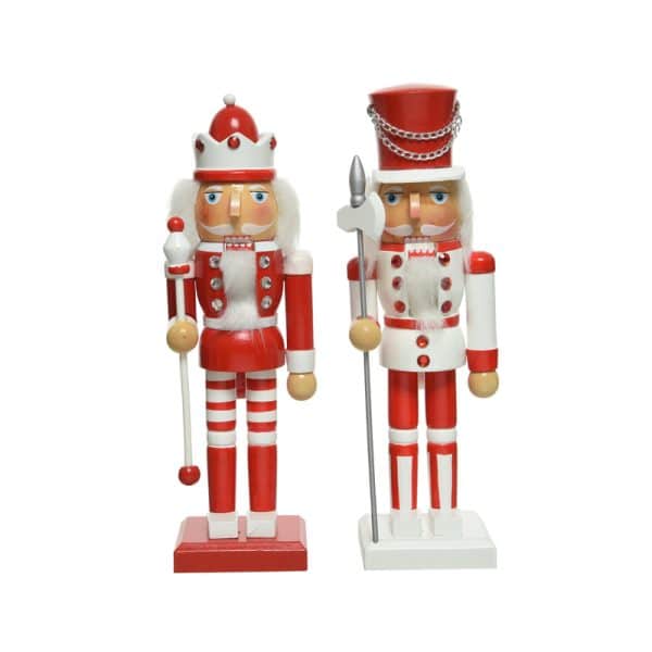 Decoris Red/White Nutcracker Table Decor 10 in.