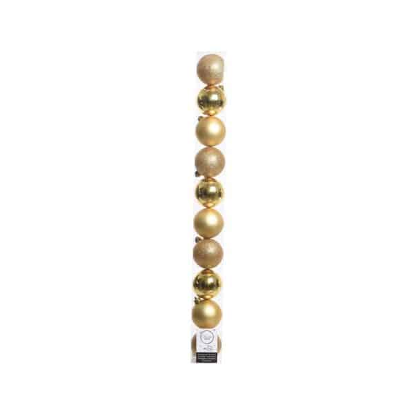Decoris Gold Shatterproof Baubles Indoor Christmas Decor 2 in.