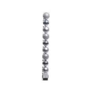 Decoris Silver Shatterproof Baubles Indoor Christmas Decor 2 in.