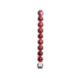 Decoris Red Shatterproof Baubles Indoor Christmas Decor 2 in.