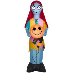 Gemmy Nightmare Before Christmas 3.5 ft. LED Jack Skellington Sally w/ Pumpkin Inflatable