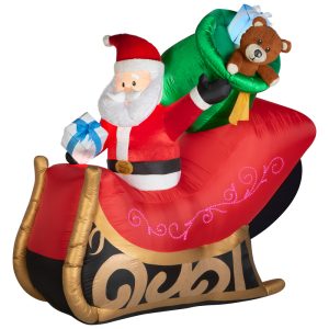 Gemmy LED 77.96 in. Santa in Sleigh Inflatable
