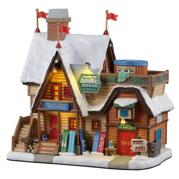 Lemax Multicolored Yonder Peak Ski & Snowboard School Christmas Village