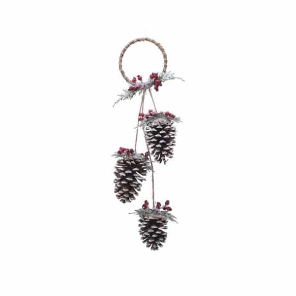 Decoris Multicolored Pinecone with Berries Indoor Christmas Decor 23 in.