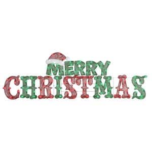 Gemmy 19 in. Flat-tastic Merry Christmas Yard Decor