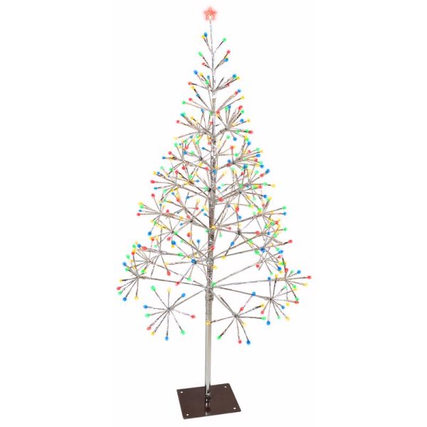 Celebrations Platinum LED Multi 53 in. Shimmering Tree Pathway Decor