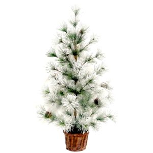 Celebrations Green/White Frosted Tree Indoor Christmas Decor
