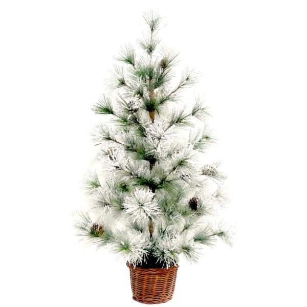 Celebrations Green/White Frosted Tree Indoor Christmas Decor